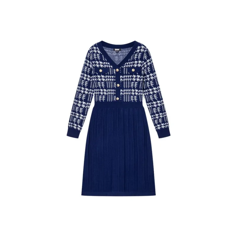 DKNY Long-Sleeved Dresses Women's Royal Blue-0