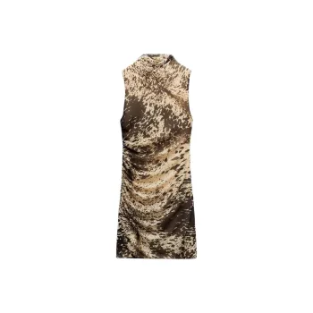 ZARA Sleeveless Dress Women's Black/Nude