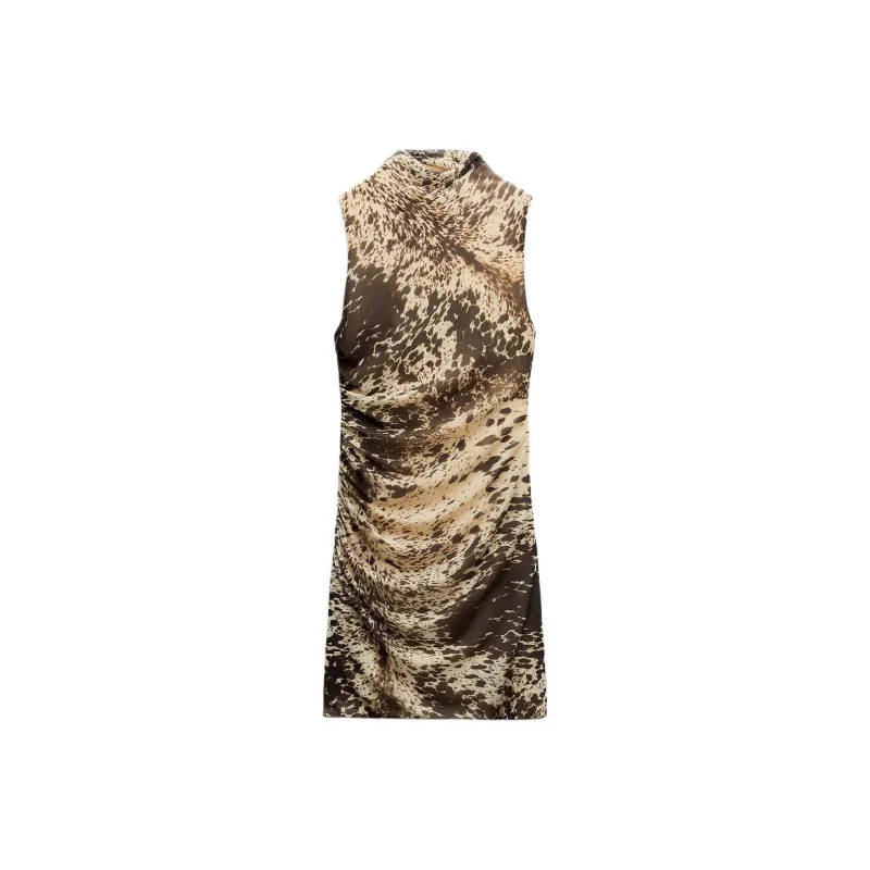 ZARA Sleeveless Dress Women's Black/Nude-0