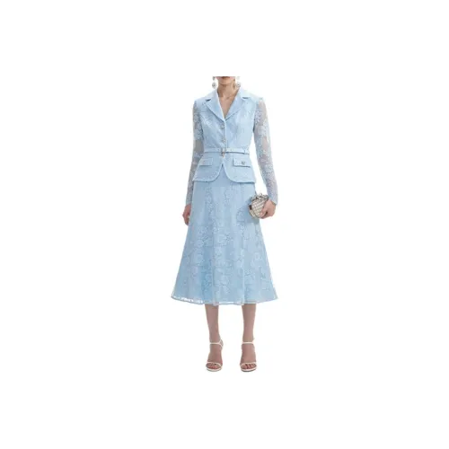 Self portrait Lace Tailored Midi Dress