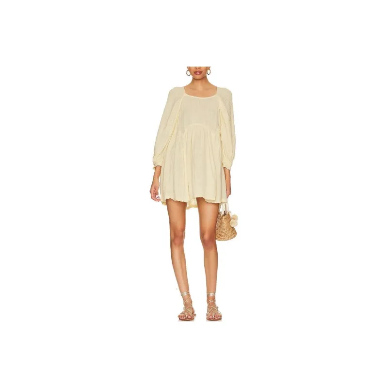 FREE PEOPLE Long-Sleeved Dresses Women's Lemon-0