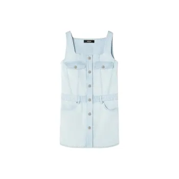VERSACE Medusa Buttons Sleeveless Denim Mini Dress