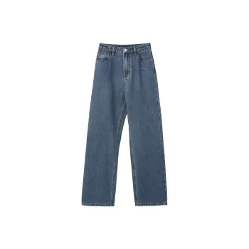 Fstudio Spring Korean Style Petite Commute High Rise Slimming Jeans Women's Blue