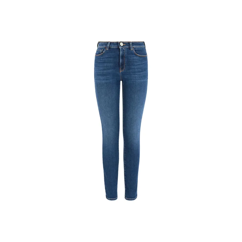 EMPORIO ARMANI Asv J20 High waisted Super skinny Leg Jeans In A Worn look Organic Stretch Denim-0