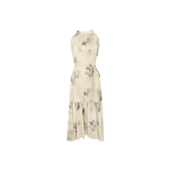 3COLOUR Sleeveless Dress Women's Khaki Floral