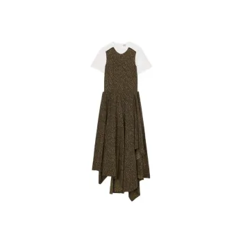 LOEWE Short Sleeved Dresses Women's Bronzed Green
