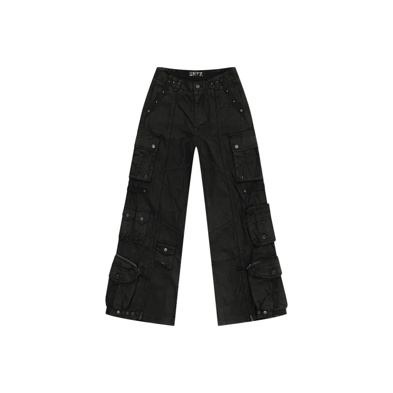 SMFK Cargo Pants Unisex Oil-Based Black-0