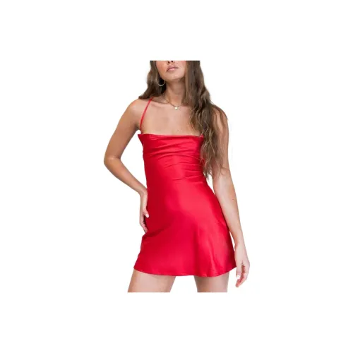 PRINCESS POLLY CELENA MINI DRESS RED Slip Dresses Women's RED/Red
