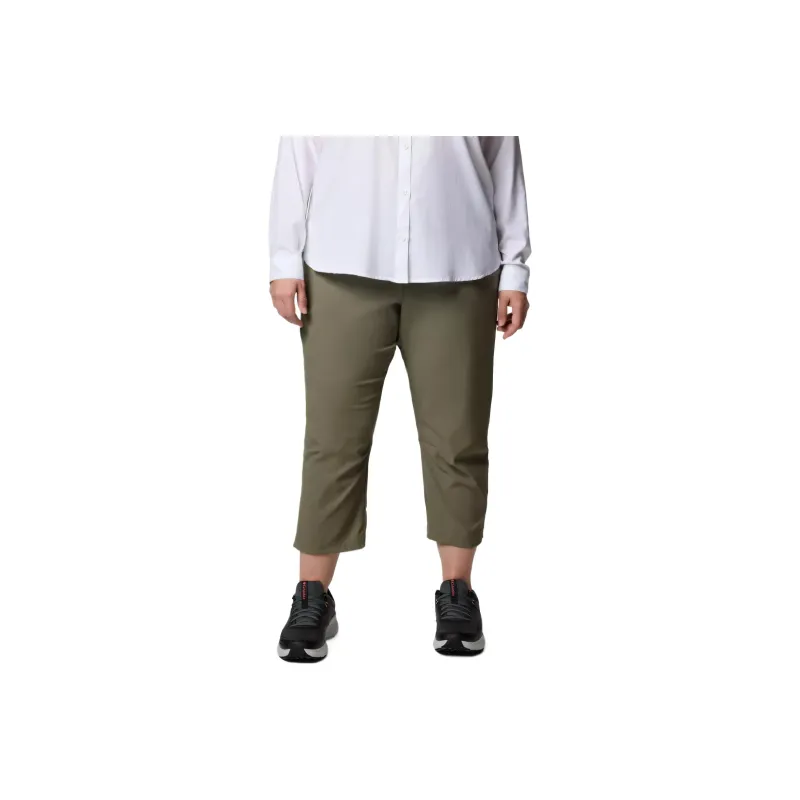 Columbia Leslie Falls Capris Casual Shorts Women's Stone Green-0