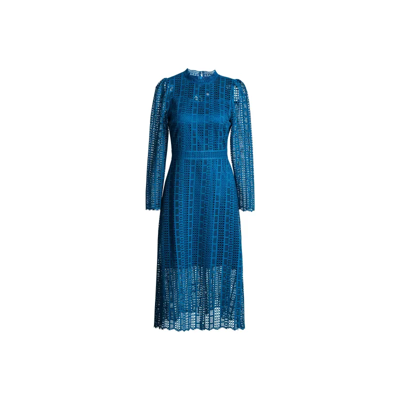 ROEYSHOUSE Long Sleeved Dresses Women's Peacock Blue-0