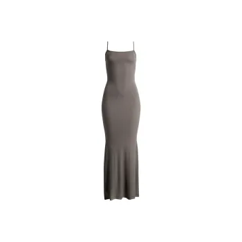 SKIMS Soft Lounge Long Slipdress Slip Dresses Women's Gunmetal/Bronze
