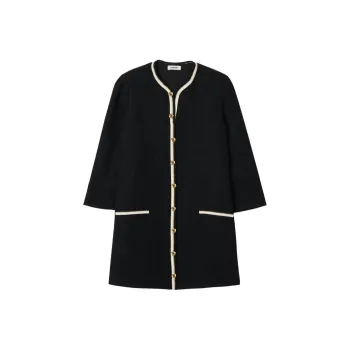 Sandro Eva Tweed Long-sleeve Minidress