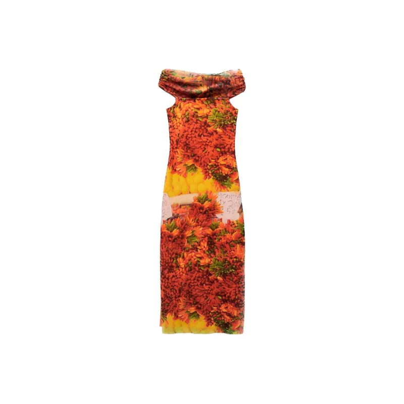 ZARA Short-Sleeved Dresses Women's Red-0
