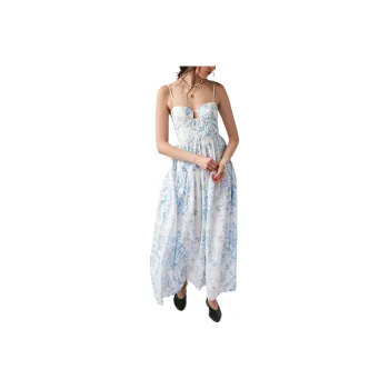 FREE PEOPLE Maison Amory The Windsor Maxi Dress Slip Dresses Women's Blue Rococo