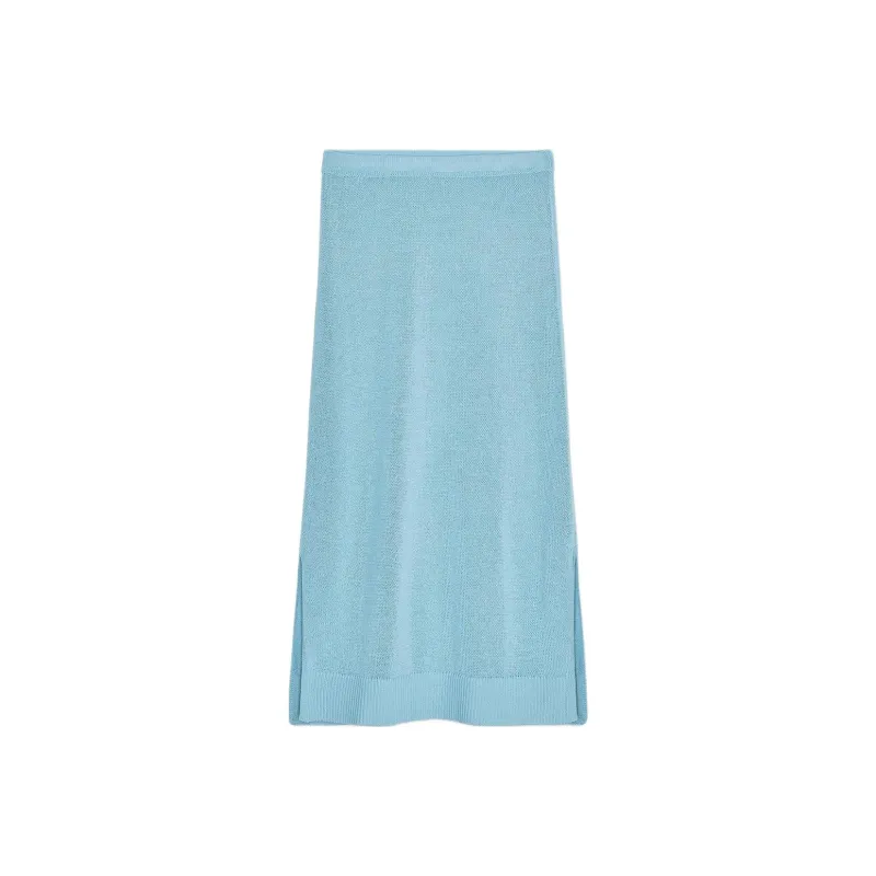 ZARA Knit Long Skirt Women's Light Blue-0