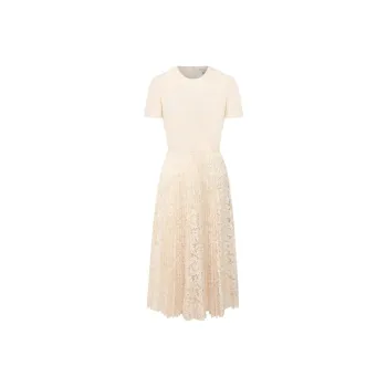 Valentino Short Sleeved Dresses Women's Beige