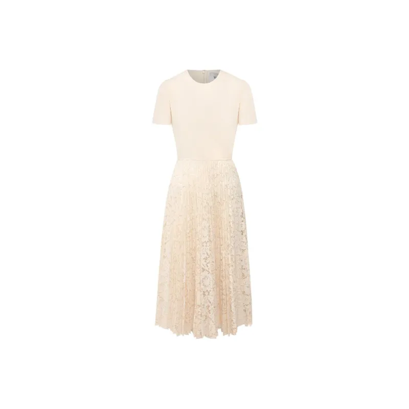 Valentino Short Sleeved Dresses Women's Beige-0