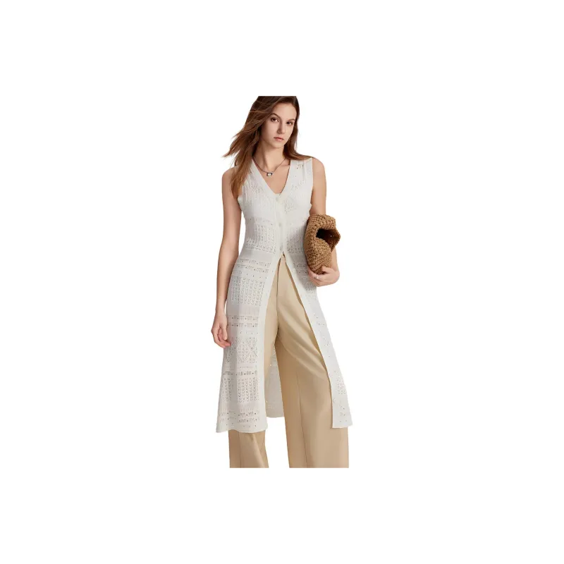 ELLE Sleeveless Skirt Summer Women's Ecru-0