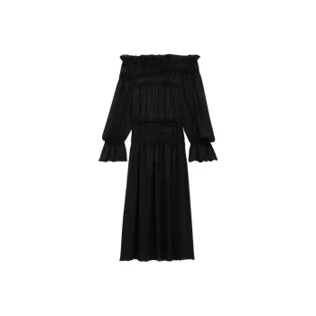 SAINT LAURENT Long Sleeved Dress Women's Black
