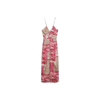 ZARA Slip Dresses Women's Red
