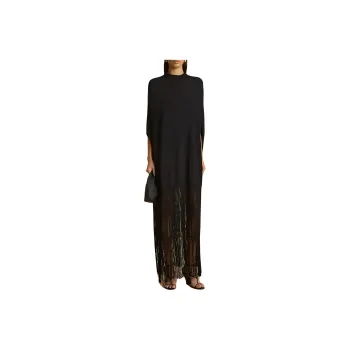 KHAITE The Olson Dress In Black Long-Sleeved Dresses Women's Black