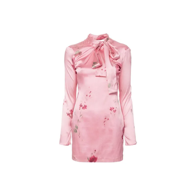 Blumarine Rose Printed Satin Mini Dress-0
