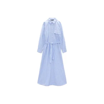 ZARA Long-Sleeved Dresses Women's Stripes