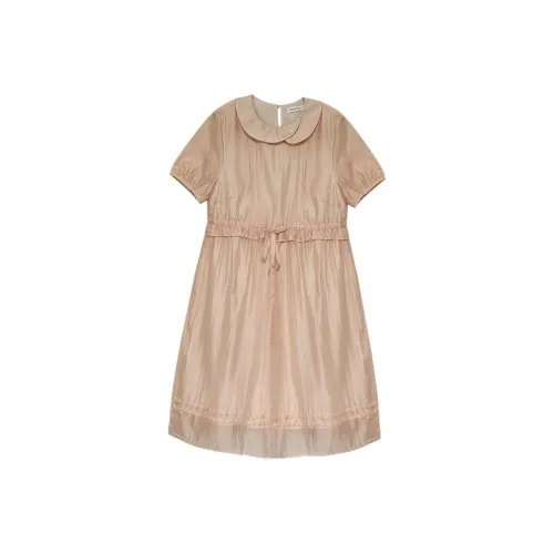 WUPODAMANVZHUANG Short Sleeved Dress Women's Sweet Pink Orange
