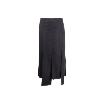 GANNI Stripe Midi Skirt 'Sky Captain'
