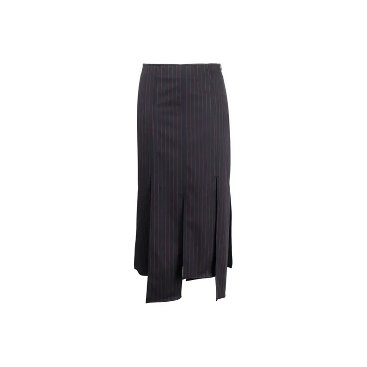 GANNI Stripe Midi Skirt 'Sky Captain'-0