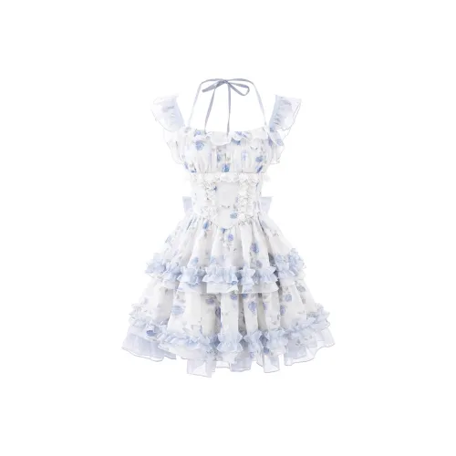 PLANE DRIFT Short Sleeved Dress Women's Lady Heather Blue