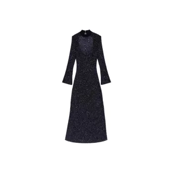 Maje Sequin-embellished Open-back Dress