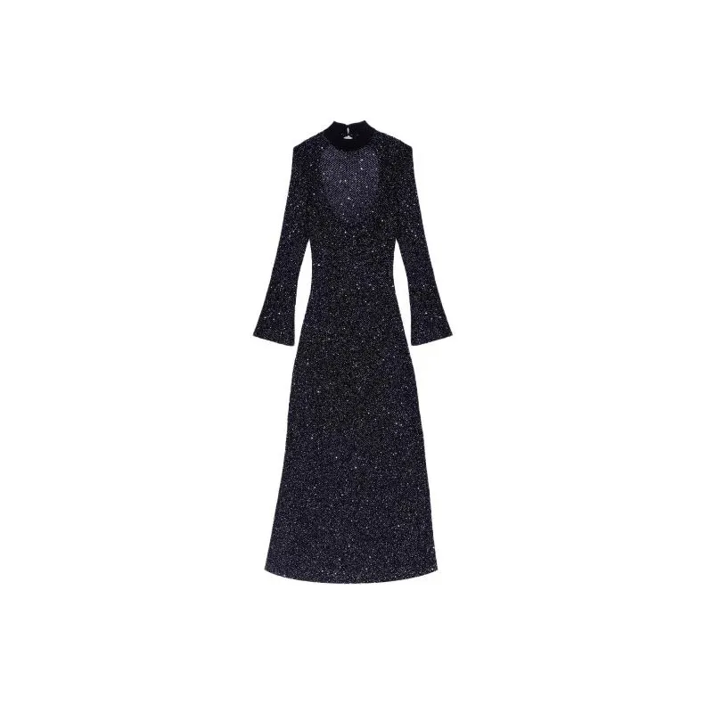 Maje Sequin-embellished Open-back Dress-0