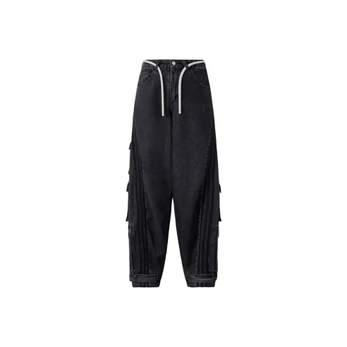 Adidas Originals ADILLENIUM DENIM BLUE JOGGERS Jeans Women's Black