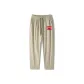 Ice Silk Ankle-Length Pants-DD16 Cuffless Small Logo Red Letter Team Emblem Khaki
