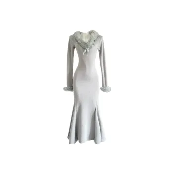 Udon House Long Sleeved Dress Women's Twilight Gray