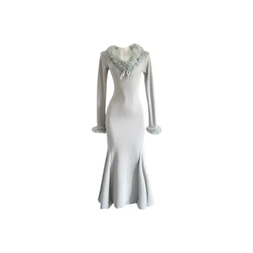 Udon House Long Sleeved Dress Women's Twilight Gray