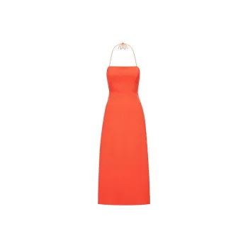 OSCAR DE LA RENTA Halterneck Tie-fastening Midi Dress