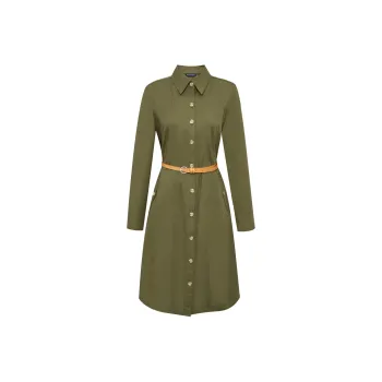 Hush Puppies Long Sleeved Dresses Women's Olive Green