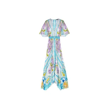Maje Mosaic-print Satin Maxi Dress
