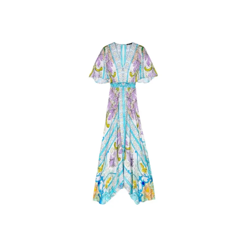 Maje Mosaic print Satin Maxi Dress-0