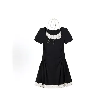 AHDO Short Sleeved Dress Women's Black