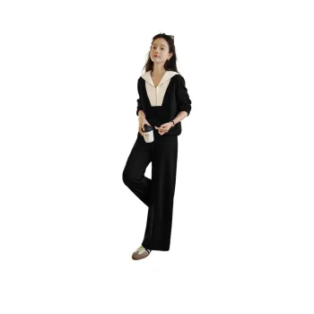 Mo Han Yi Mei Sweatshirt Set Women's Black & Beige