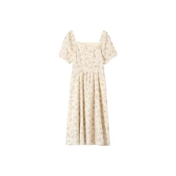 ONE PASS STUDIO Short-Sleeved Dresses Women's Apricot Floral