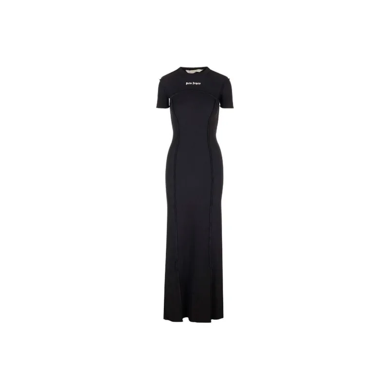 PALM ANGELS Logo embroidered Knitted Maxi Dress-0