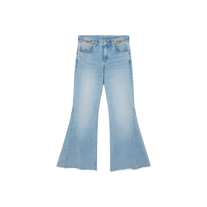 Stella McCartney Mid Rise Frayed Edge Bbootcut Jeans-0