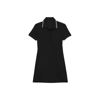 Victoria's Secret PINK PIQUÉ POLO DRESS / Pure Black Short Sleeved Dresses Women's Pure Black