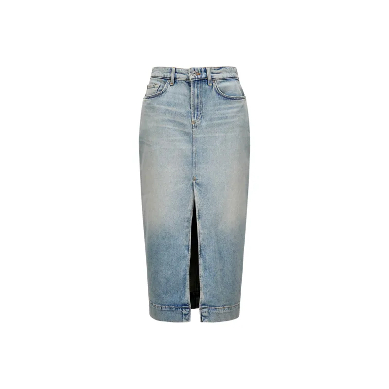 SEVEN Denim Long Skirts Women's Light Blue-0