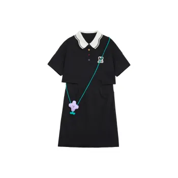 ZIHAN Short Sleeved Dress Women's Black
