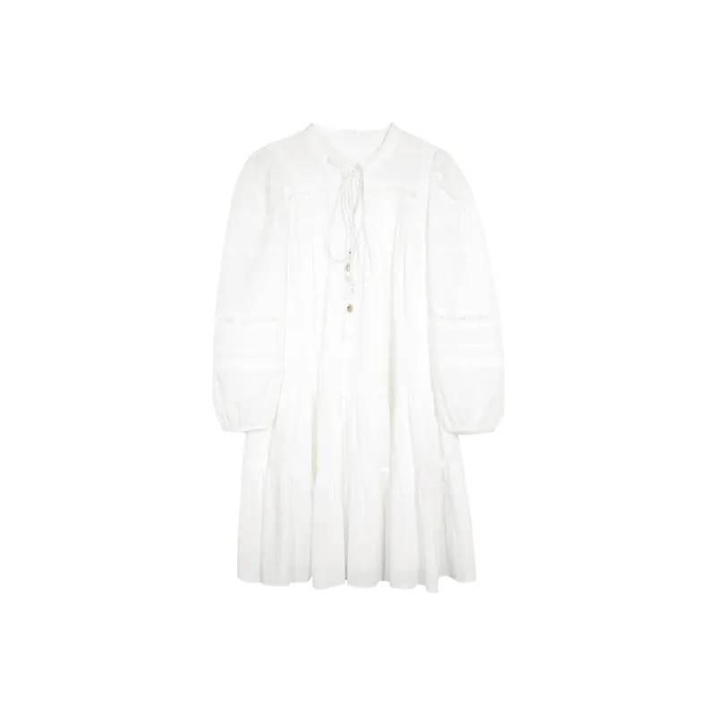 3COLOUR Long-Sleeved Dresses Women's White-0